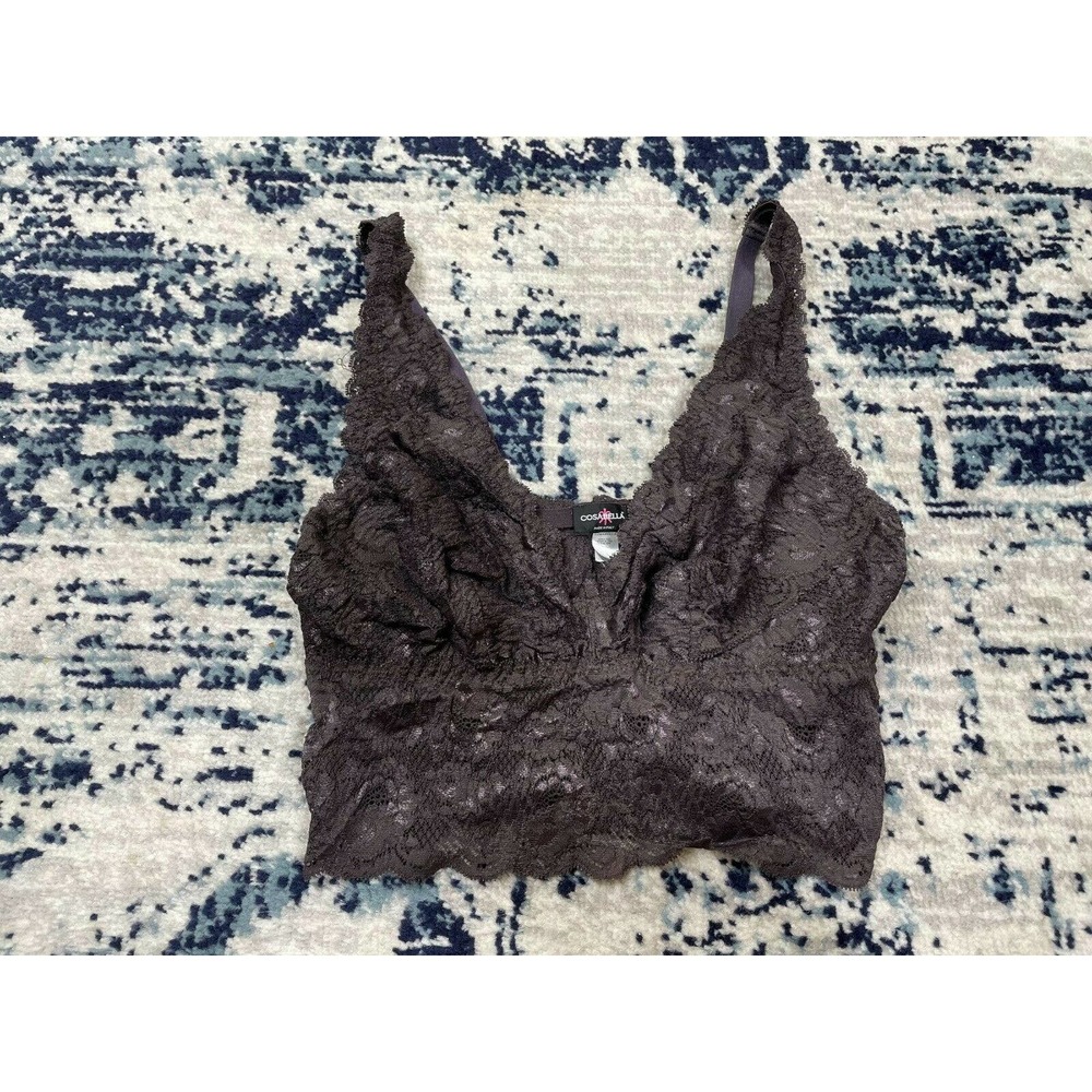 Cosabella Lace Camisole Bra Women Bralette Plunge Neck Stretchy Large